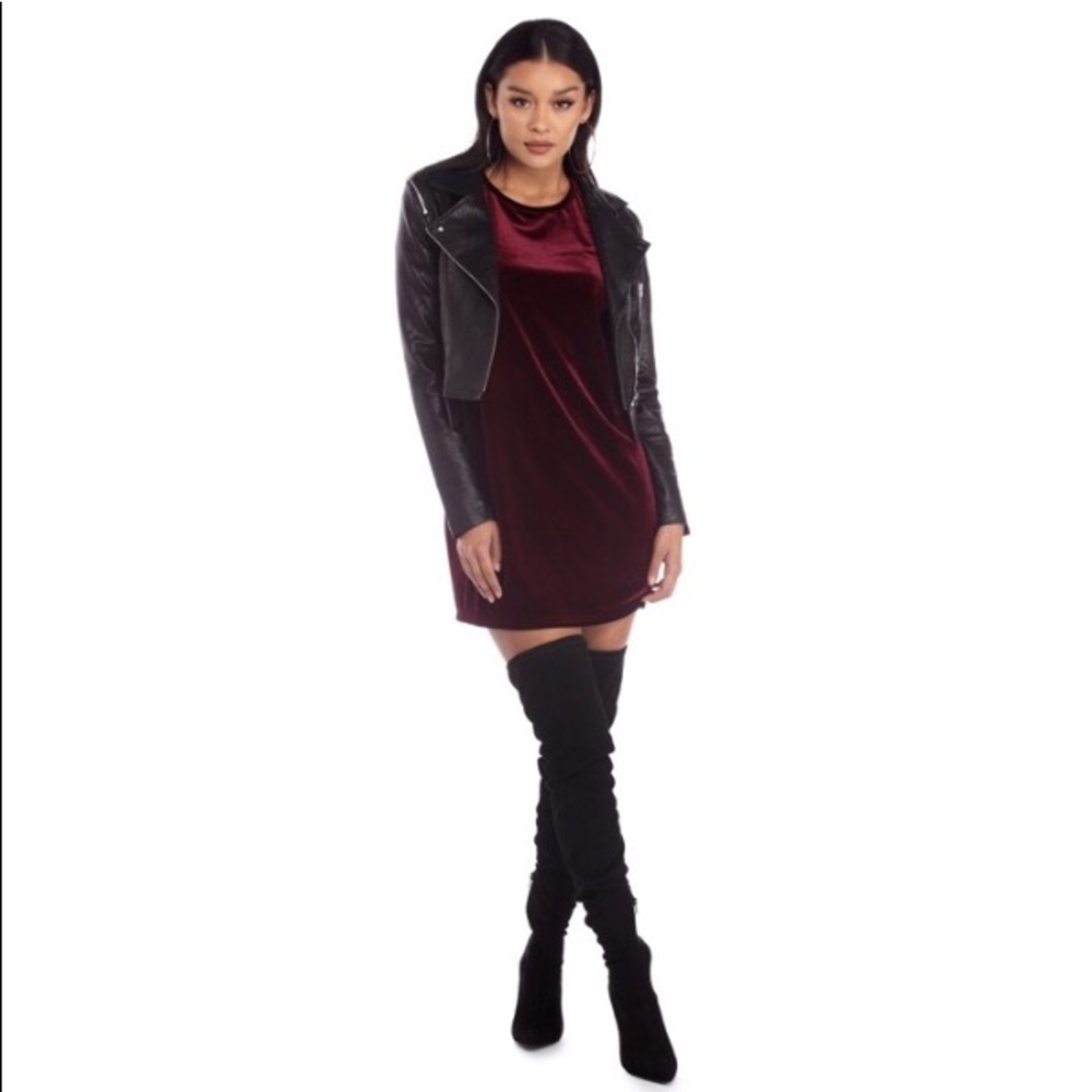Burgundy velvet tunic